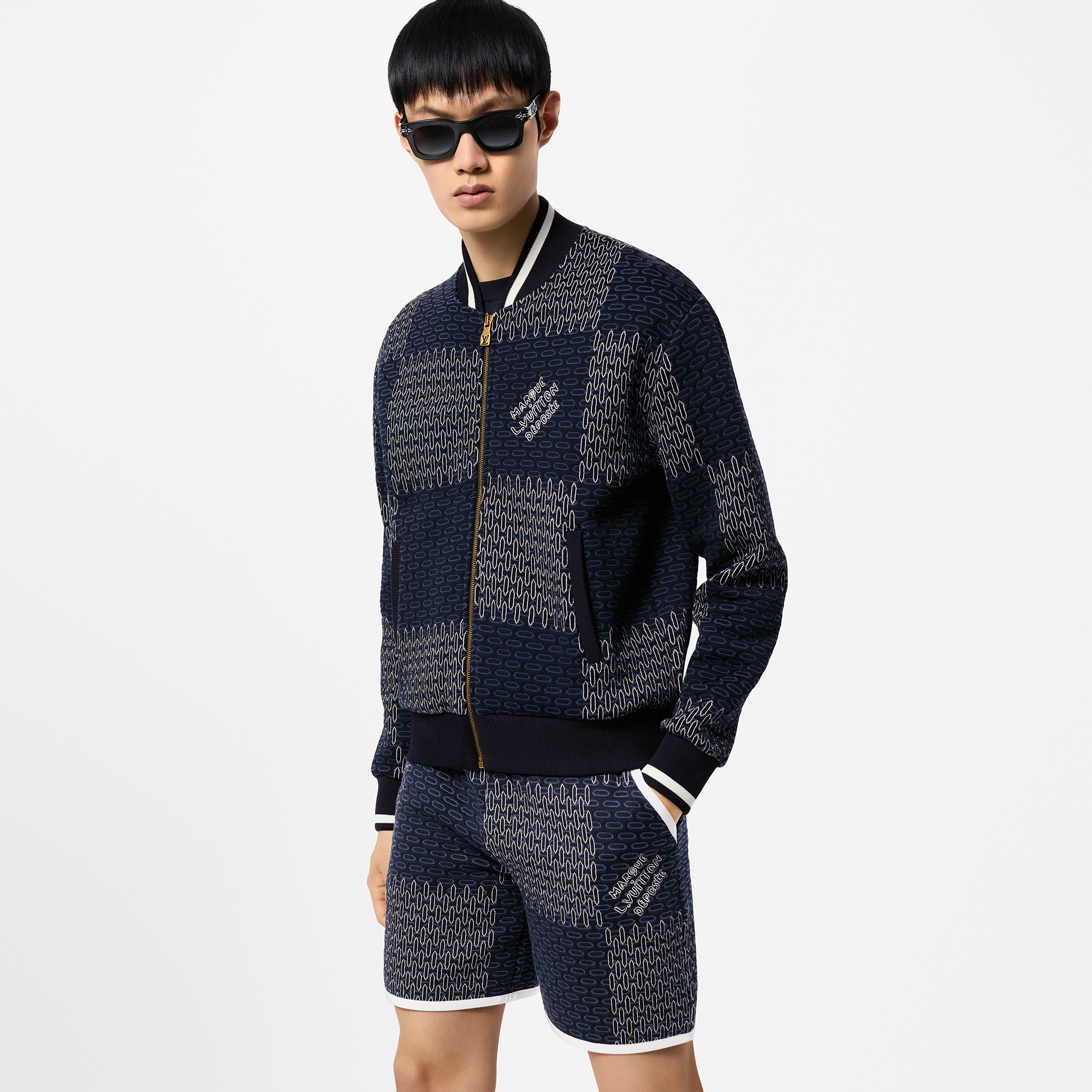 Bomber in cotone con motivo Damier trapuntato  Uomo Abbigliamento Capispalla e Cappotti | LOUIS VUITTON (Zoom prodotto)
